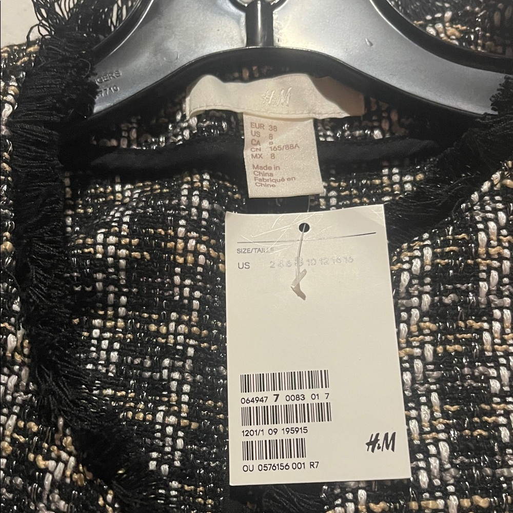 H&M Black and White Textured Jacket